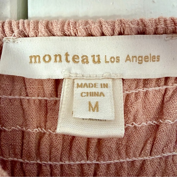 Monteau Los Angeles Blush Button Front Midi Dress Size M - Picture 3 of 6